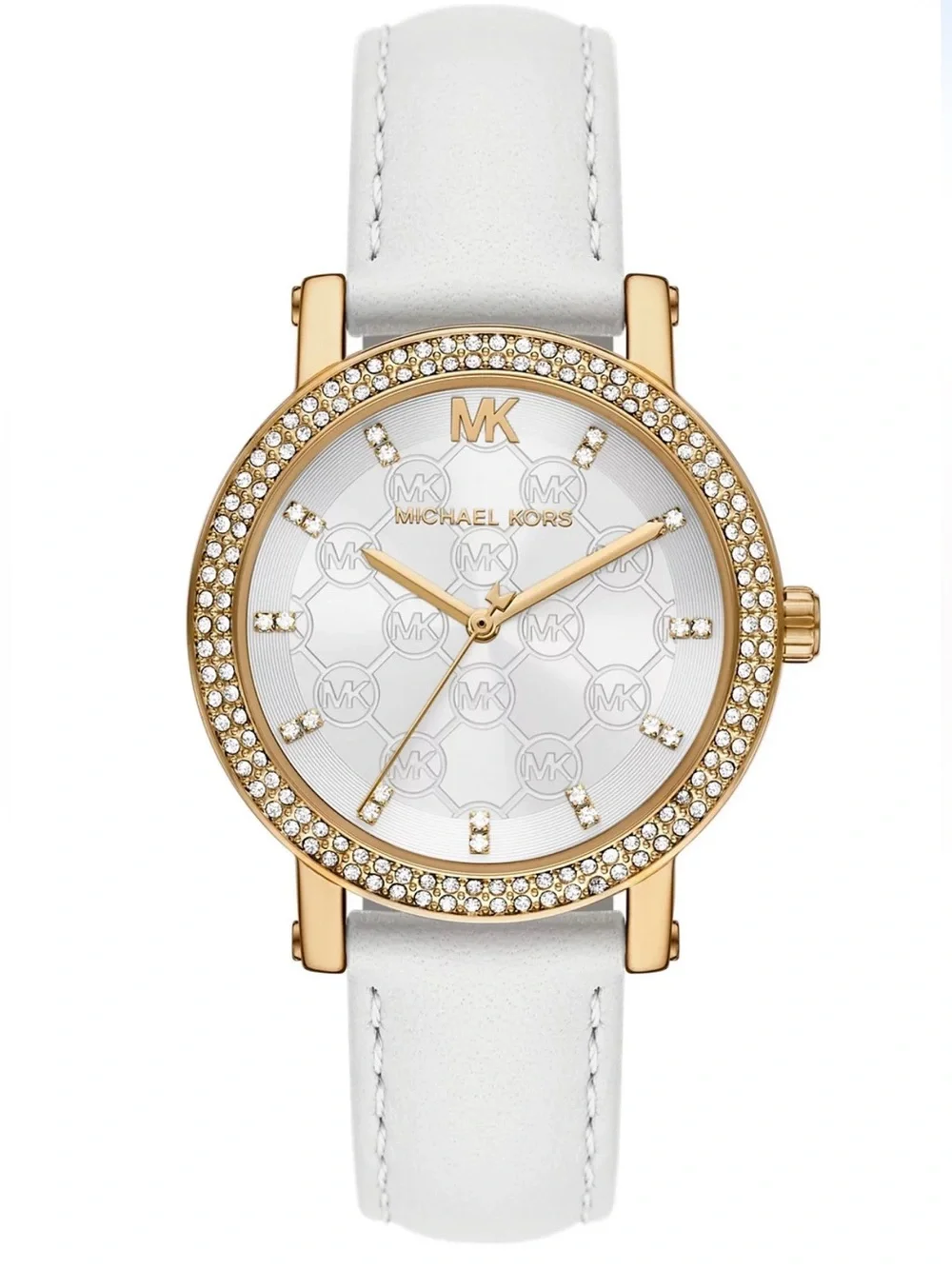 Michael Kors Corey Three-Hand White Leather Watch 38mm